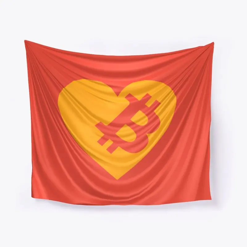 Bitcoin Heart Logo Wall Art