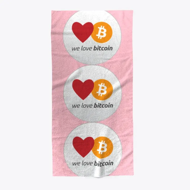 We love Bitcoin Logo Beach Towel