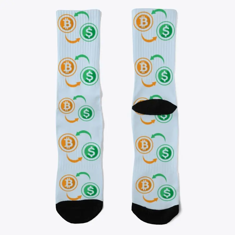 Take cash, buy Bitcoin Logo Socks