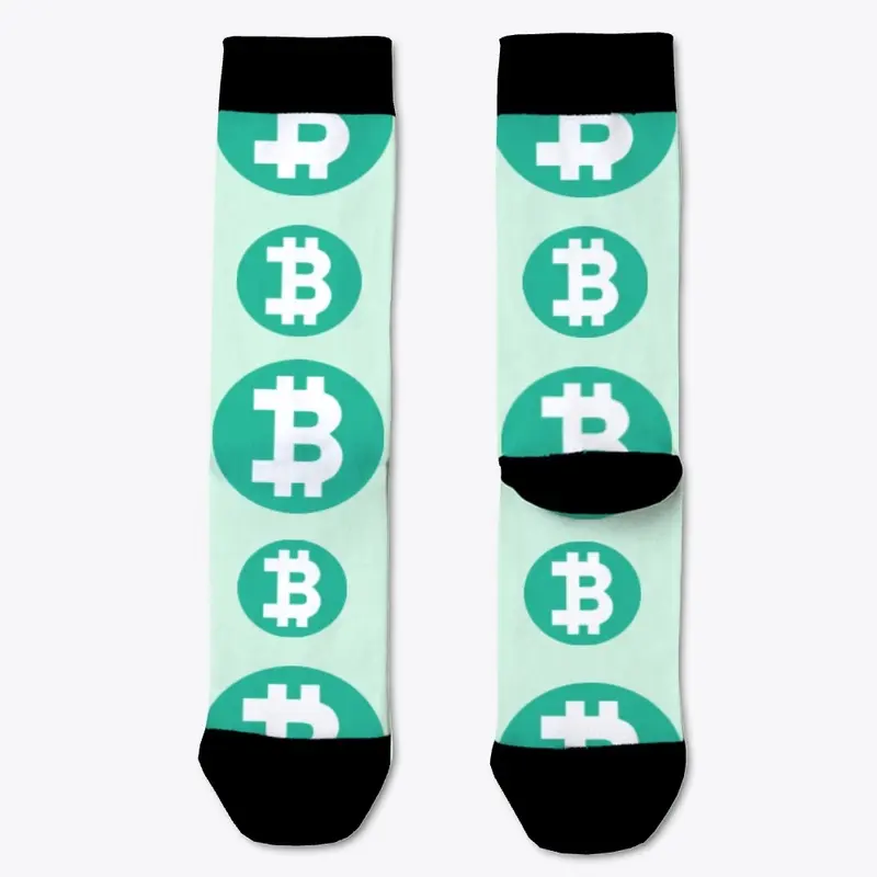 Bitcoin Green Logo Socks