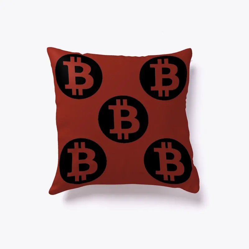 Bitcoin Black Logo Pillow