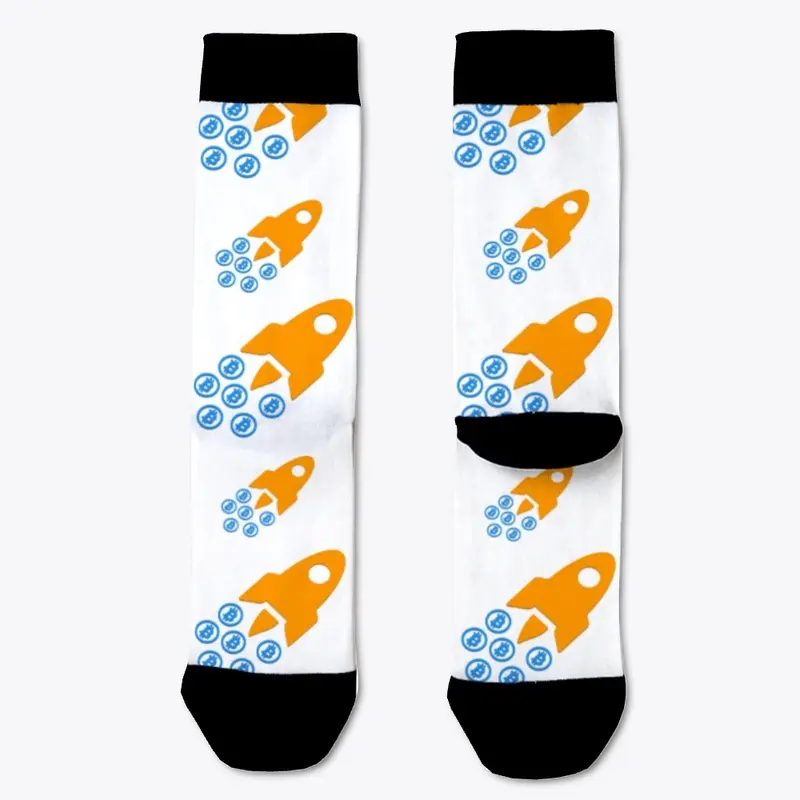 Bitcoin Rocket Logo Socks