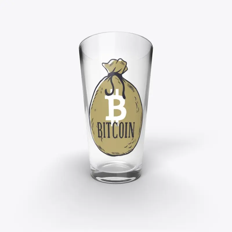 Bitcoin Sacks Pint Glass