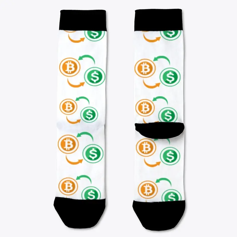 Take cash, buy Bitcoin Logo Socks