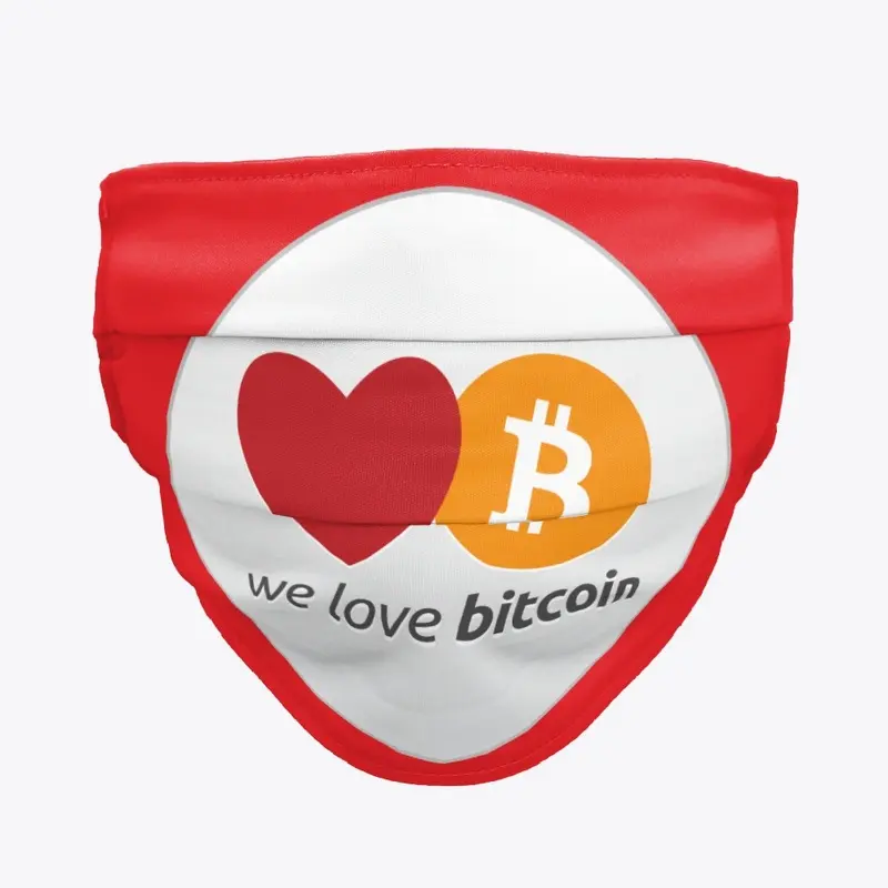 We love Bitcoin Logo Face Mask