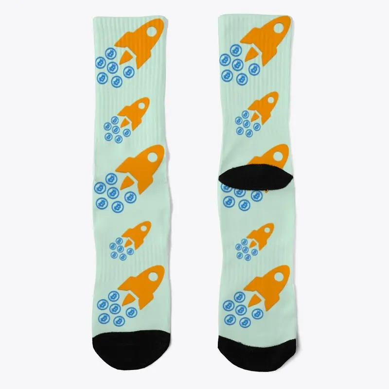 Bitcoin Rocket Logo Socks