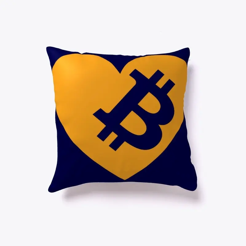 Bitcoin Heart Logo Pillows