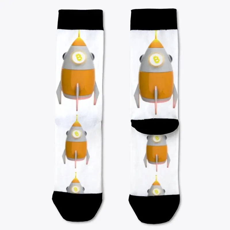 Bitcoin Rocket Logo #2 Socks