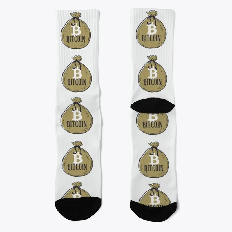 Bitcoin Money Bag Logo Socks