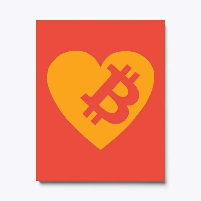 Bitcoin Heart Logo Wall Art