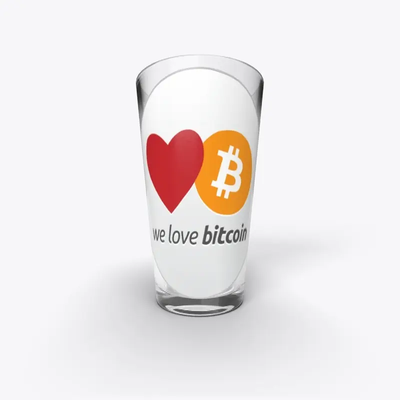 We Love Bitcoin Pint Glass