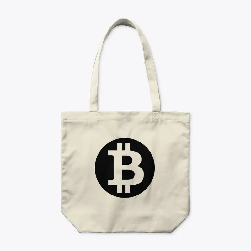 Bitcoin Black Logo Organic Tote Bag