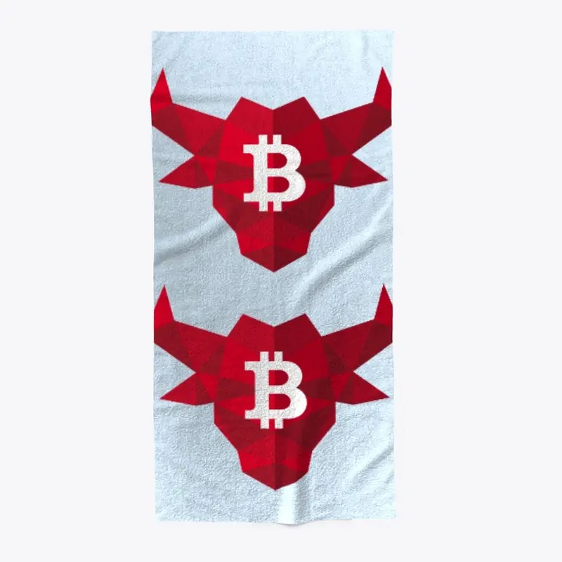 Bitcoin Bull Logo Beach Towel