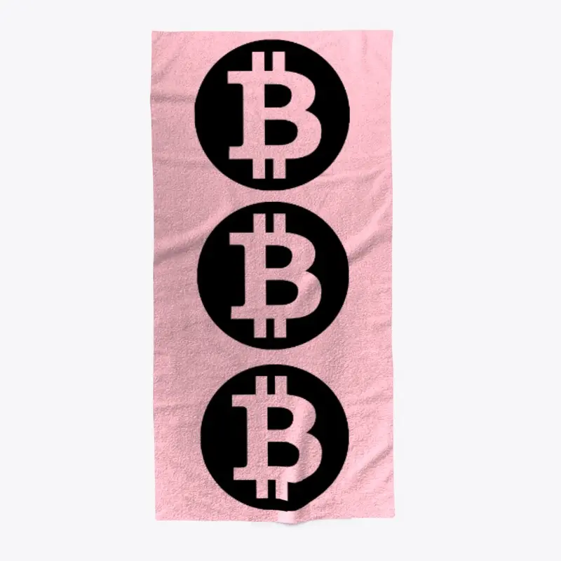 Bitcoin Black Logo Beach Towel