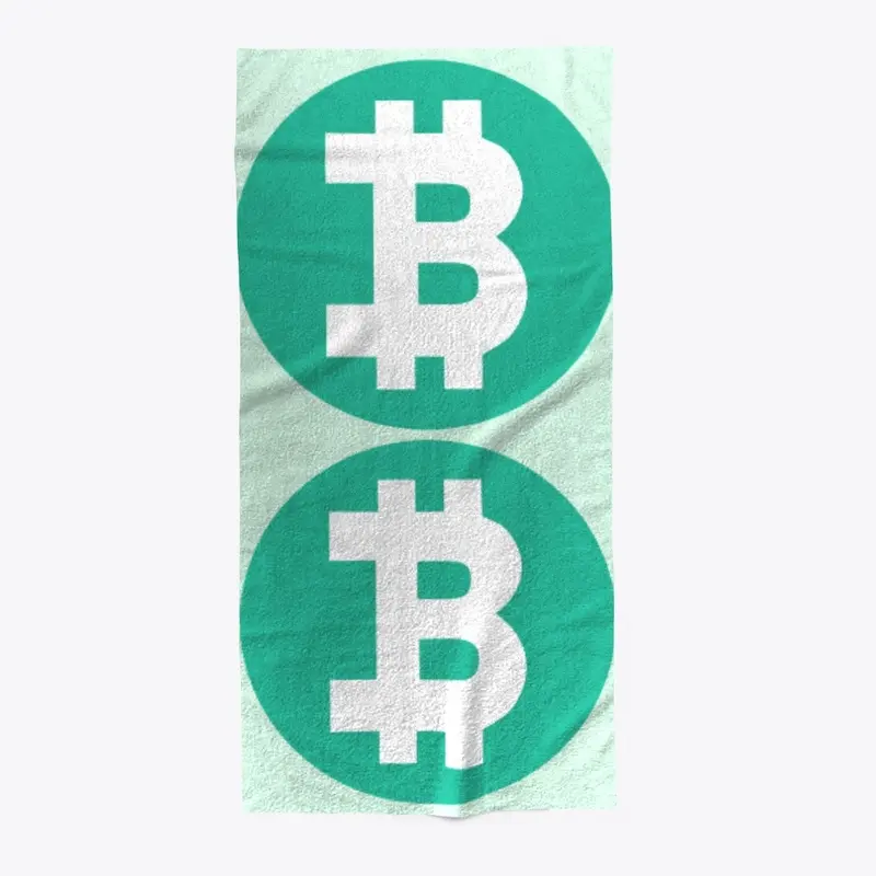 Bitcoin Green Logo Beach Towel