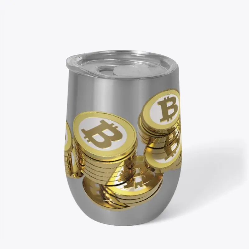 Bitcoin Coins #3 Wine Tumbler