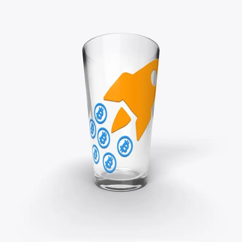 Bitcoin Rocket Pint Glass