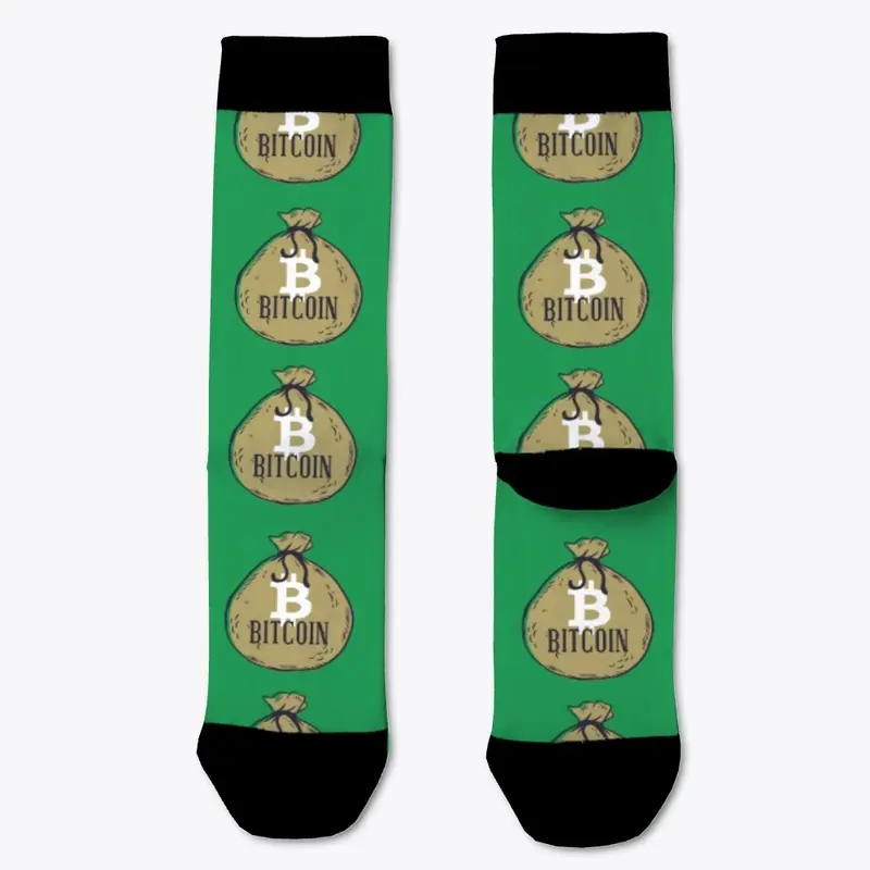 Bitcoin Money Bag Logo Socks