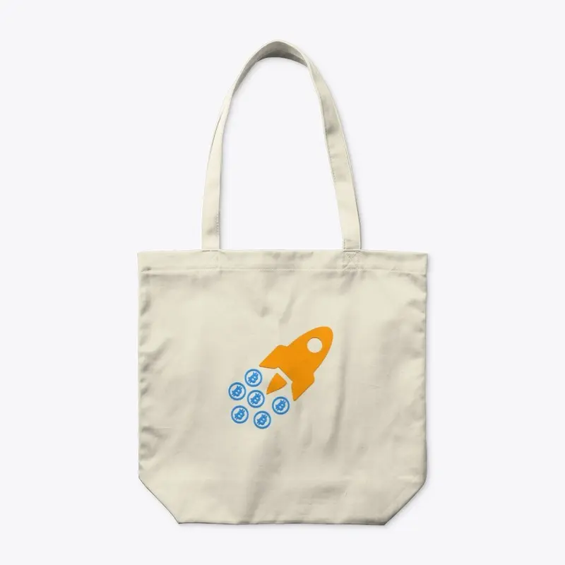 Bitcoin Rocket Logo Organic Tote Bag