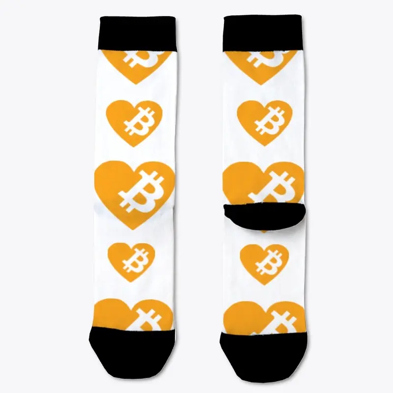 Bitcoin Heart Logo Socks