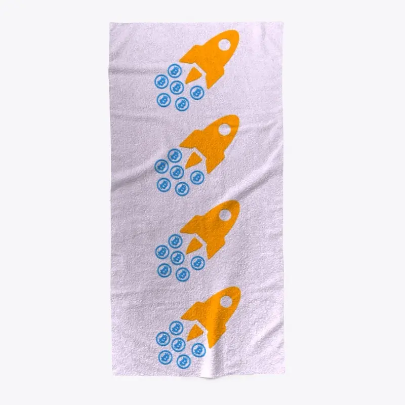 Bitcoin Rocket Logo Beach Towel