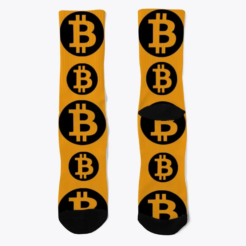 Bitcoin Black Logo Socks