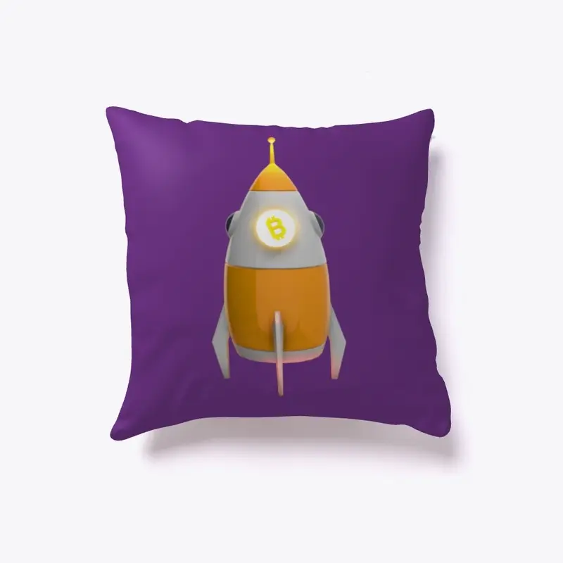 Bitcoin Rocket Logo Pillows