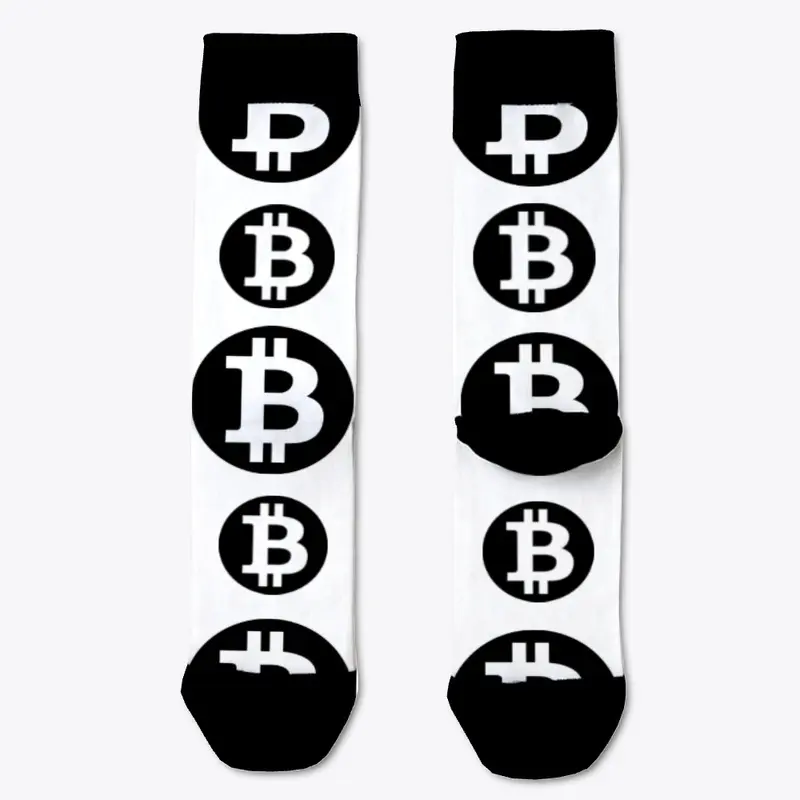 Bitcoin Black Logo Socks