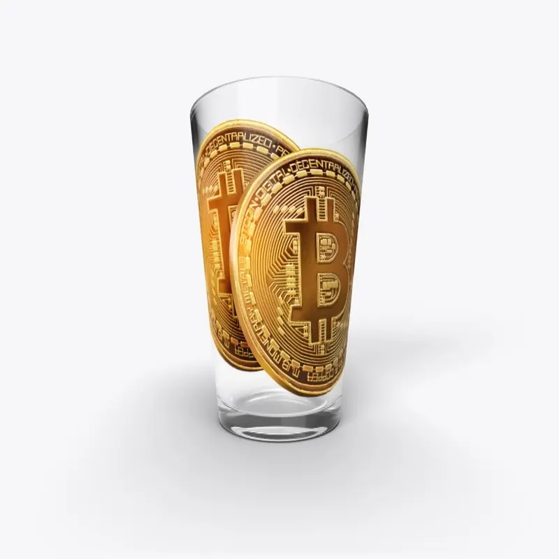 Bitcoin Coins #3 Pint Glass