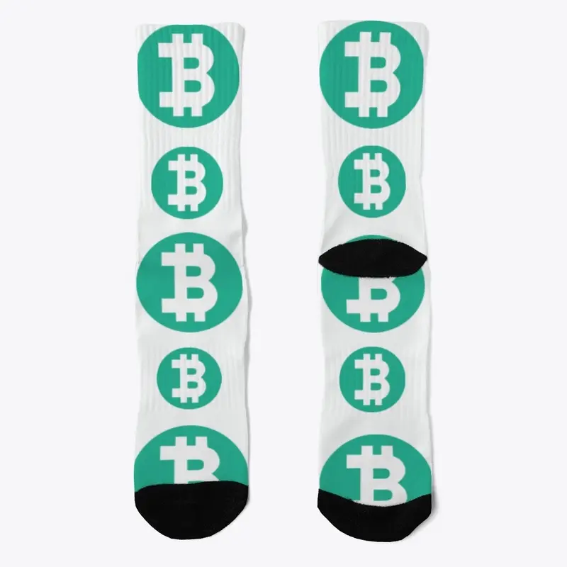 Bitcoin Green Logo Socks