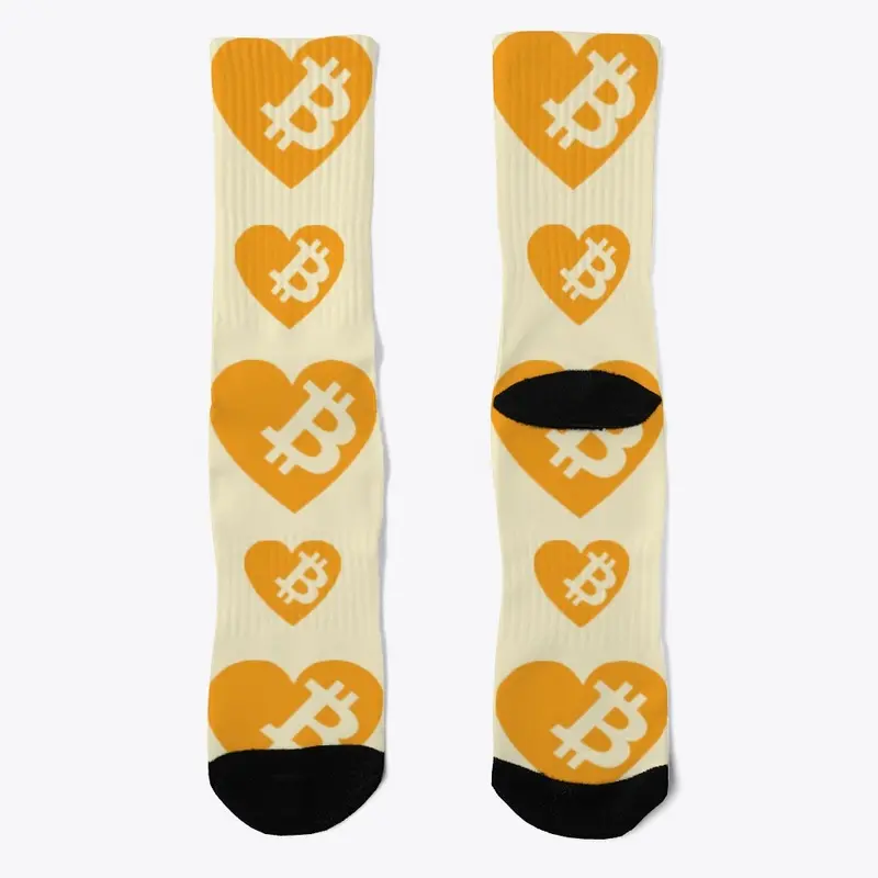 Bitcoin Heart Logo Socks