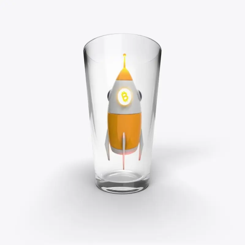 Bitcoin Rocket #2 Pint Glass