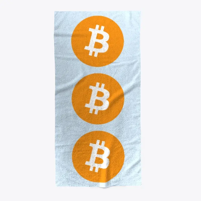 Bitcoin Orange Logo Beach Towel