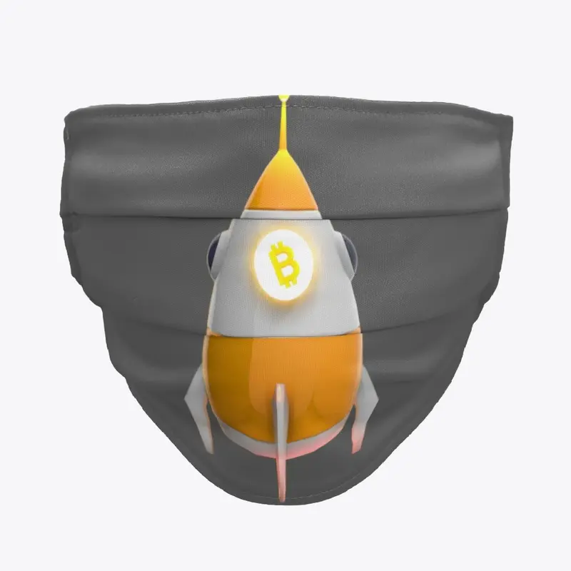 Bitcoin Rocket #2 Logo Face Mask