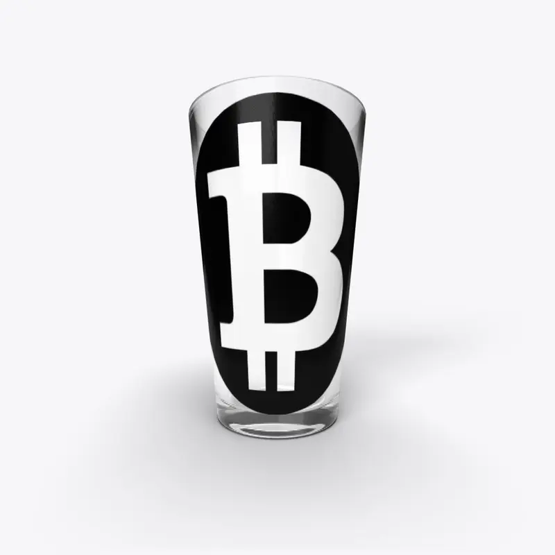 Bitcoin Black Pint Glass