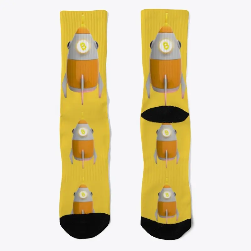 Bitcoin Rocket Logo #2 Socks