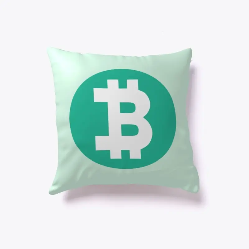 Bitcoin Green Logo Pillow