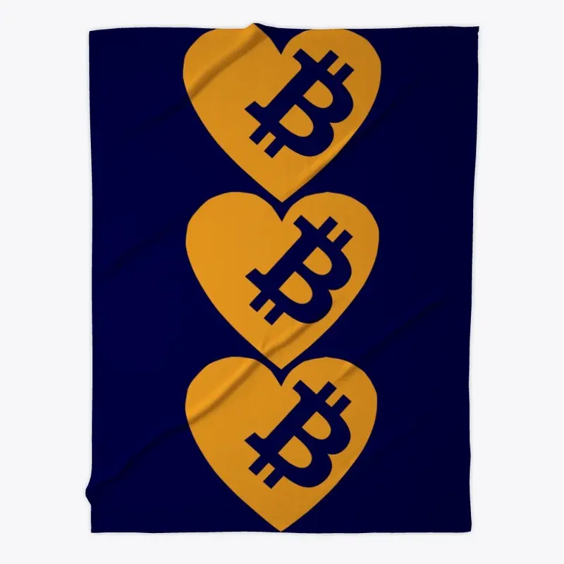 Bitcoin Heart Logo Blanket