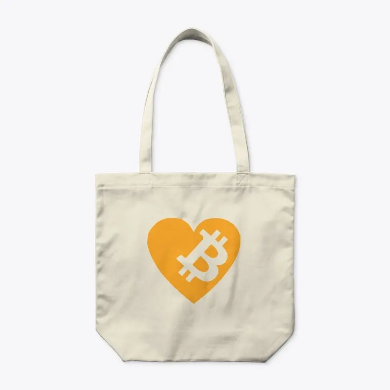 Bitcoin Heart Logo Organic Tote Bag